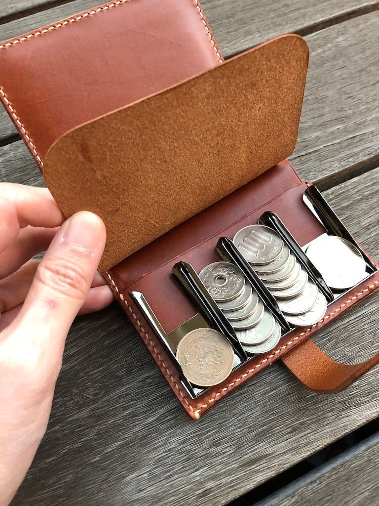 Japanese style Bi-fold short wallet with (YEN)coin clip 日式對頁零錢夾銀包